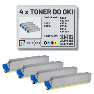 Toner do OKI C823 C833 C843 4-pak black/cyan/magenta/yellow zamiennik Multibox