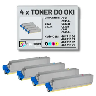 4-PAK Multibox Toner do OKI C823 C833 C843 black/cyan/magenta/yellow zamiennik