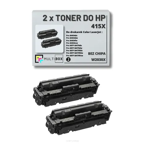 2-PAK Multibox Toner do HP 415X BLACK W2030X zamiennik BEZ CHIPA