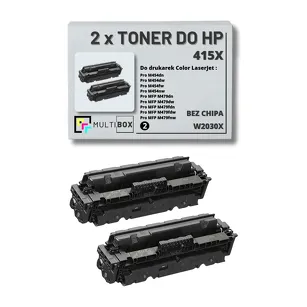 2-PAK Multibox Toner do HP 415X BLACK W2030X zamiennik BEZ CHIPA