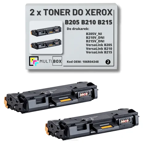 2-PAK Multibox Toner do XEROX B205 B210 B215 106R04348 3K zamiennik