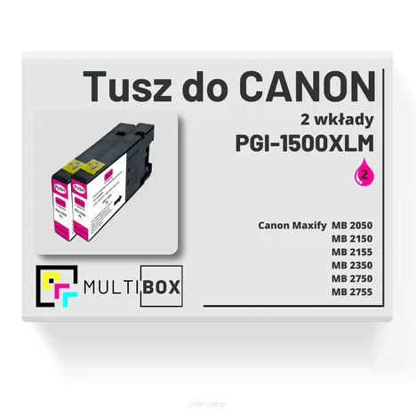 2-PAK Multibox Tusz do CANON PGI1500XLM magenta zamiennik