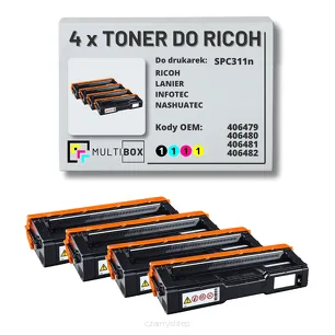 4-pak toner do RICOH SPC311 406479 406480 406481 406482 zamiennik Multibox