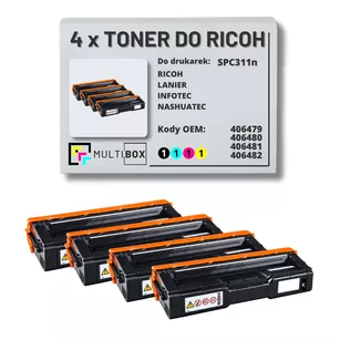 4-pak toner do RICOH SPC311 406479 406480 406481 406482 zamiennik Multibox