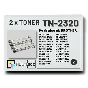 2-PAK Multibox Toner do BROTHER TN2320 zamiennik