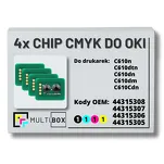 4-PAK Multibox zestaw Chipów CMYK do OKI C610 8,0K/3x6,0K - 2