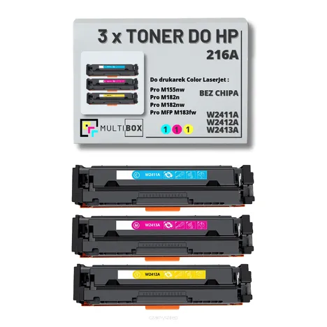 Toner do HP 216A 3-pak CMY W2411A W2412A W2413A zamiennik Multibox BEZ CHIPA