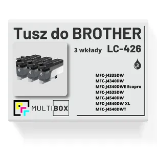 3-PAK Multibox Tusz do BROTHER LC426BK black zamiennik