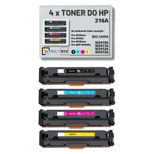 4-PAK Multibox Toner do HP 216A CMYK W2410A W2411A W2412A W2413A zamiennik BEZ CHIPA