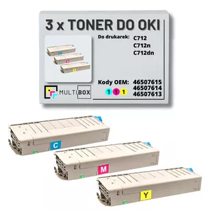 Toner do OKI C712 3-pak cyan/magenta/yellow zamiennik Multibox