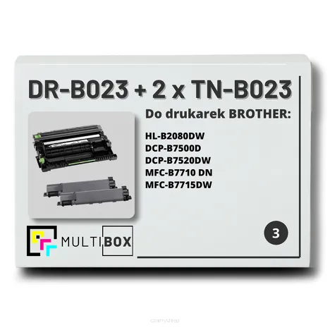 2x Toner do BROTHER TN-B023 + 1x Bęben DR-B023 3-pak Multibox zamiennik