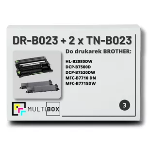 2x Toner do BROTHER TNB023 + 1x Bęben DRB023 3-pak Multibox zamiennik