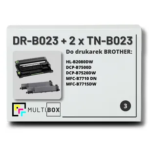 3-PAK Multibox 2x Toner + 1x Bęben do BROTHER TNB023 DRB023 zamiennik