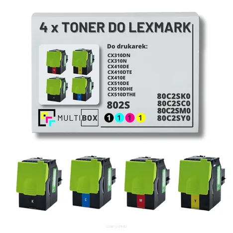 4-PAK Multibox Toner do LEXMARK CX310 CX410 CX510 802S CMYK 2.5K/3x2.0K zamiennik