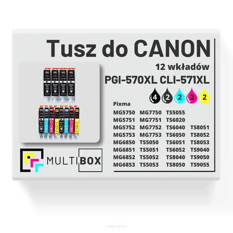 Tusz do CANON PGI-570XL CLI-571XL 12-pak black pigment / black / cyan / magenta / yellow zamiennik Multibox