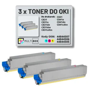 Toner do OKI C831 C841 3-pak cyan/magenta/yellow zamiennik Multibox