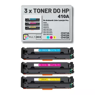 Toner do HP 410A 3-pak CMY CF411A CF412A CF413A zamiennik Multibox