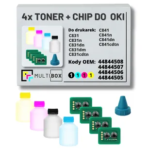 4-PAK Multibox Tonery + chipy do OKI C831 C841 4x10,0K