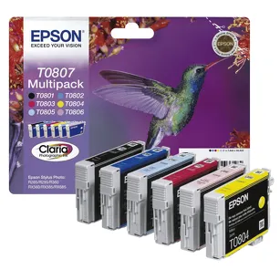 Epson tusz T0807 C13T08074011 6-pak oryginalny cyan / magenta / yellow / black / light cyan / light magenta