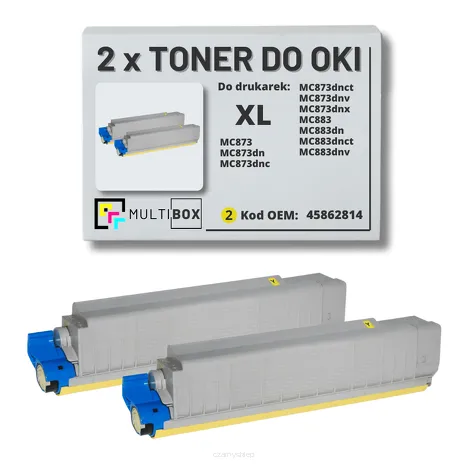 2-PAK Multibox Toner do OKI MC873 MC883 45862814 XL yellow zamiennik