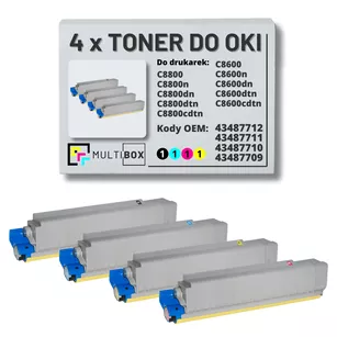 Toner do OKI C8600 C8800 4-pak black/cyan/magenta/yellow zamiennik Multibox