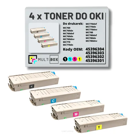 Toner do OKI MC760 MC770 MC780 4-pak black/cyan/magenta/yellow zamiennik Multibox