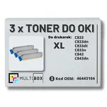 3-PAK Multibox Toner do OKI C833 C843 46443104 XL black zamiennik - 2