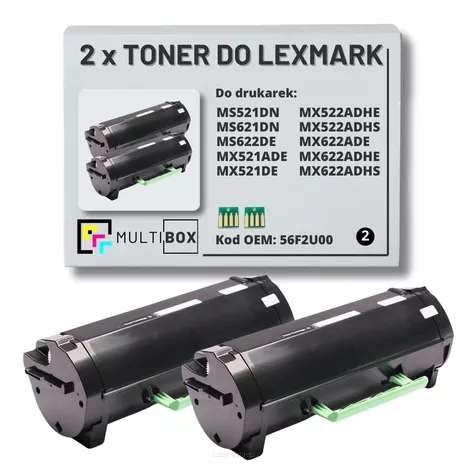 2-pak Toner do LEXMARK MS521 MS621 MS622 MX521 MX522 MX622 56F2U00 2x25.0K Multibox zamiennik