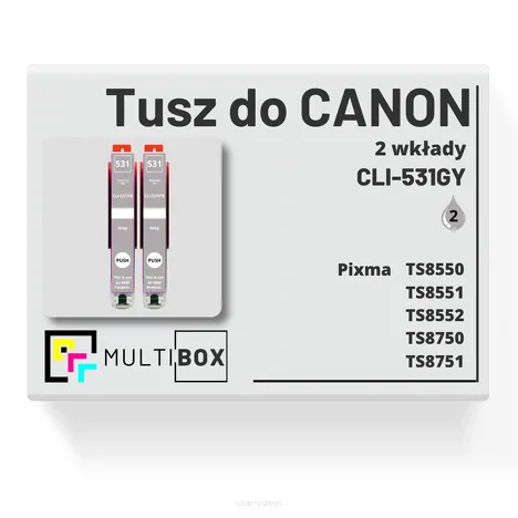 2-PAK Multibox Tusz do CANON CLI531GY grey zamiennik