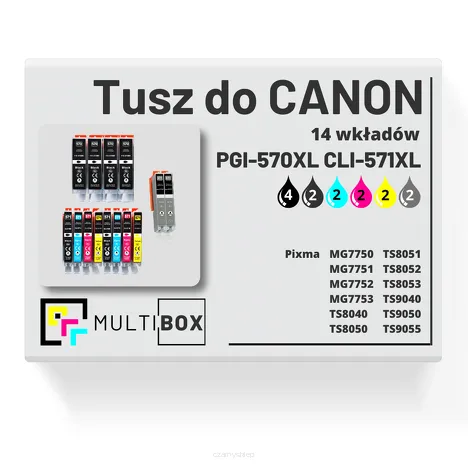 Tusz do CANON PGI-570XL CLI-571XL 14-pak black pigment / black / cyan / magenta / yellow / grey zamiennik Multibox