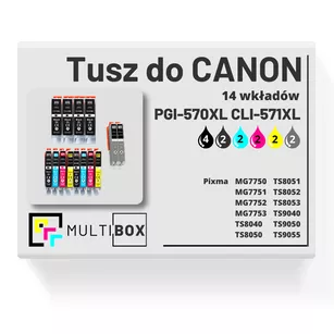 Tusz do CANON PGI570XL CLI571XL 14-pak black pigment / black / cyan / magenta / yellow / grey zamiennik Multibox