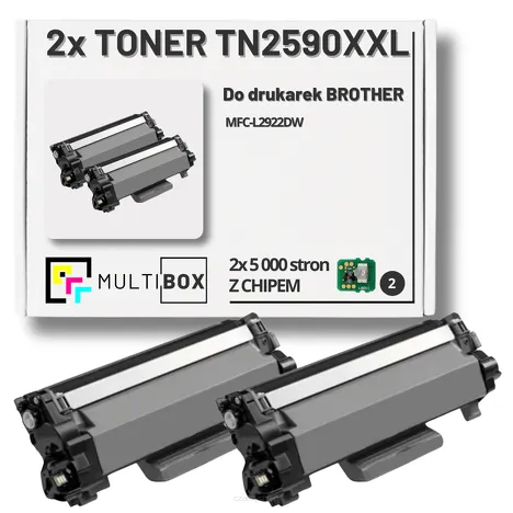 2-PAK Multibox Toner do BROTHER TN2590XXL zamiennik Z CHIPEM