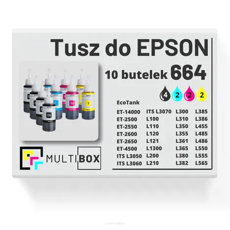 Tusz do EPSON 664 T6641 T6642 T6643 T6644 10-pak cyan / magenta / yellow / black zamiennik Multibox