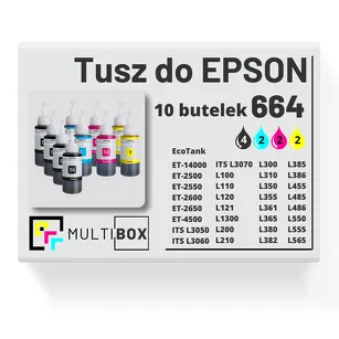 10-PAK Multibox Tusz do EPSON 664 T6641 T6642 T6643 T6644 cyan / magenta / yellow / black zamiennik