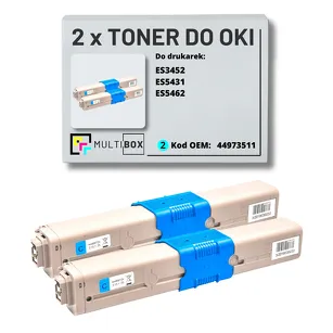 Toner do OKI ES3452 ES5431 ES5462 44973511 2-pak cyan zamiennik Multibox