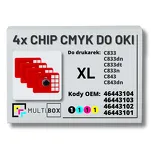 4-PAK Multibox zestaw Chipów CMYK do OKI C833 C843 XL 4x10,0K - 2