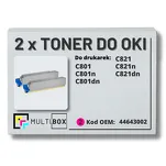 2-PAK Multibox Toner do OKI C801 C821 44643002 magenta zamiennik - 2