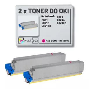 Toner do OKI C801 C821 44643002 2-pak magenta zamiennik Multibox