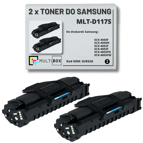 2-PAK Multibox Toner do SAMSUNG SCX4650 SCX4655 MLTD117S SU852A 2.5K Zamiennik