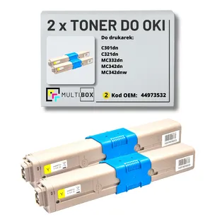 2-PAK Multibox Toner do OKI C301 C321 MC332 MC342 44973533 yellow zamiennik