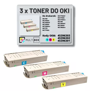 Toner do OKI MC760 MC770 MC780 3-pak cyan/magenta/yellow zamiennik Multibox