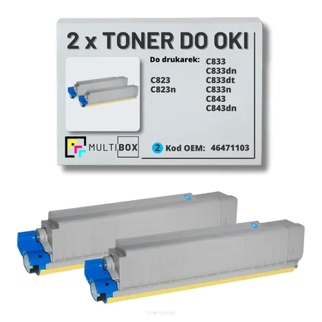 2-PAK Multibox Toner do OKI C823 C833 C843 46471103 cyan zamiennik