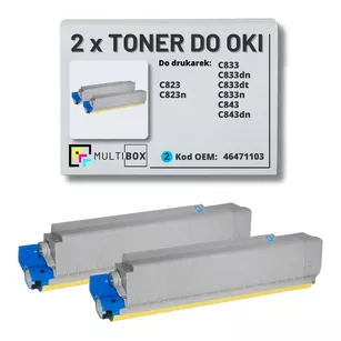 Toner do OKI C823 C833 C843 46471103 2-pak cyan zamiennik Multibox