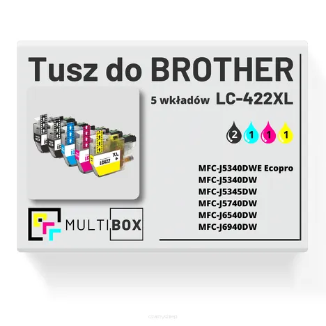 Tusz do BROTHER LC-422XL 5-pak cyan / magenta / yellow / black zamiennik Multibox