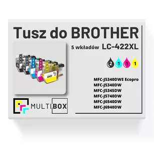 Tusz do BROTHER LC422XL 5-pak cyan / magenta / yellow / black zamiennik Multibox