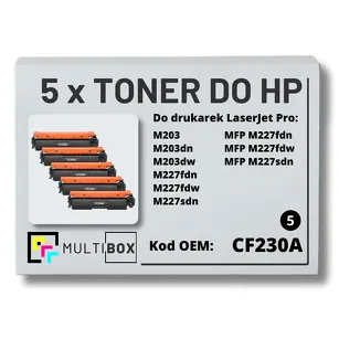 5-PAK Multibox Toner do HP CF230A 30A M203 M227 zamiennik