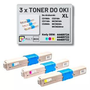 Toner do OKI C510 C511 MC562 3-pak XL cyan/magenta/yellow zamiennik Multibox