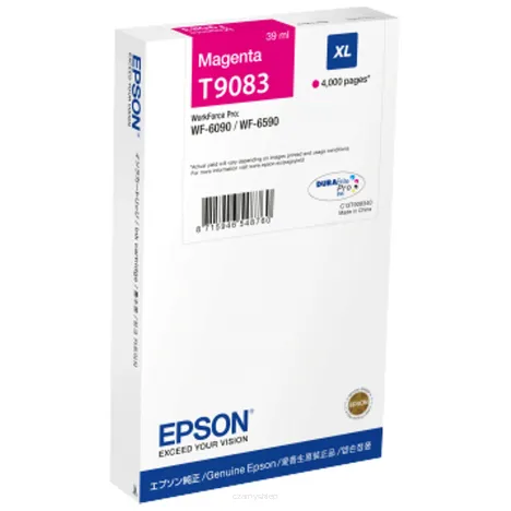 Epson tusz T9083 XL C13T908340 oryginalny magenta