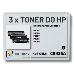3-PAK Multibox Toner do HP CB435A 35A P1005 P1006 Zamiennik