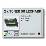 2-PAK Multibox Toner do LEXMARK MS818 MX718 53B2X00 2x45.0K zamiennik - 2